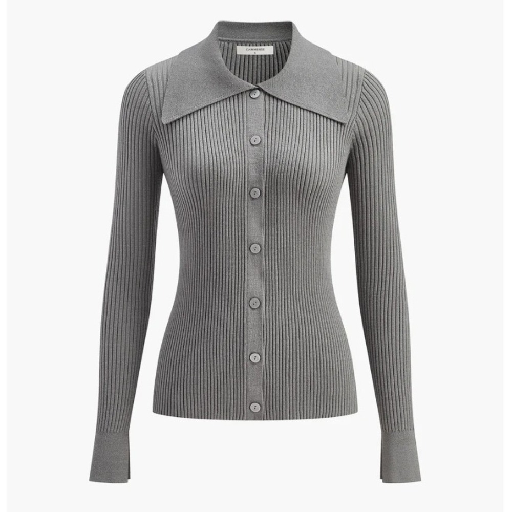 Commense Twee Cardigan Gray Size L Seaside Grandmacore Career Dark Acadamia